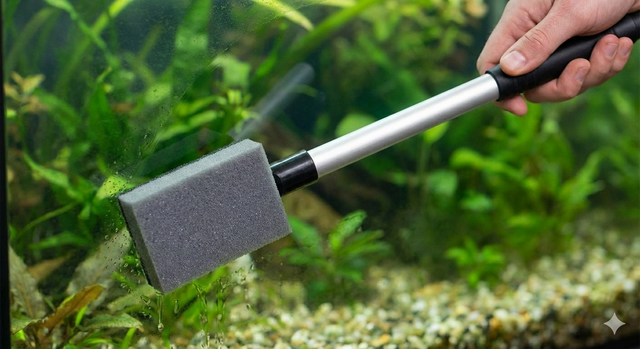 AquaDella Multi Cleany 4-in-1 Aquarium Scraper - 50cm Aluminium Handle