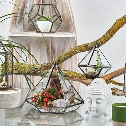 Glass Terrarium - Small Diamond