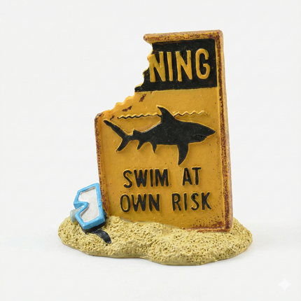 Aquarium Decorations Warning Signs – Fish Tank Ornaments for Kids – 4 Designs