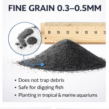 Black Aquarium Sand Premium Substrate Fish Tank Gravel Aquascaping Shirmp 10 Kg