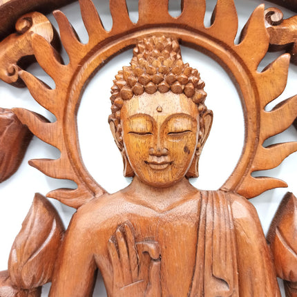 Buddha & Lotus Panel - 40cm