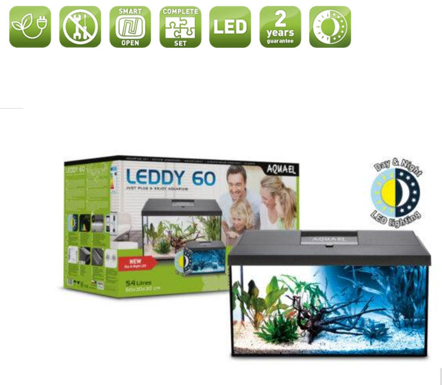 Aquael Leddy 60 Day and Night Aquarium Black