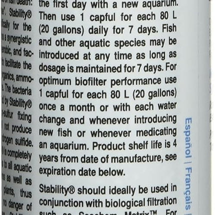 Seachem Stability Biofilter Bacteria–Safe Water Treatment for Aquarium Fish Tank