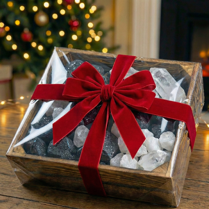 Monochrome Aquascaping Rock Set – Galaxy Black Stone, White Quartz & Black Sand