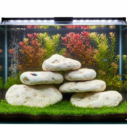 Premium Iced Rock White Aquarium Stone Decor Natural Aquascape Hardscape