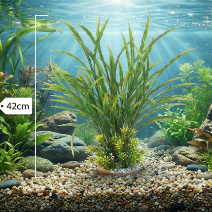 Artificial Aquarium Plant 40 & 42cm – Realistic Tank Decoration with Heavy Base