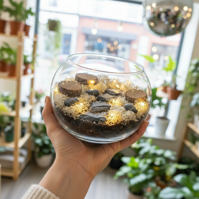 DIY Terrarium Kit – Frosted Forest Miniature Indoor Garden Christmas Gift