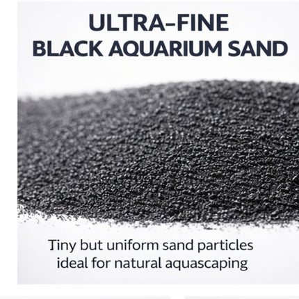 Black Aquarium Sand Premium Substrate Fish Tank Gravel Aquascaping Shrlmp 2.5 KG