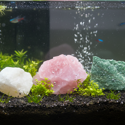 Rose/ White/ Green Quartz Aquatic Rock Natural Aquarium Stone Aquascaping Decor