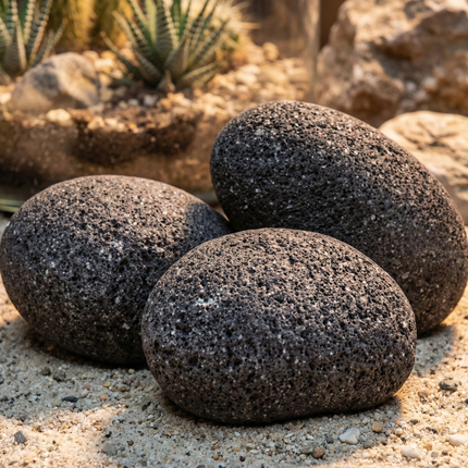 Black Lava Deco Balls 70–90 mm – Natural Volcanic Rock for Aquariums & Terrarium