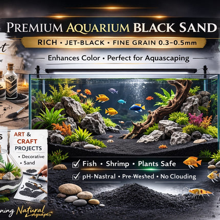 Black Aquarium Sand Premium Substrate Fish Tank Gravel Aquascaping Shirmp 10 Kg