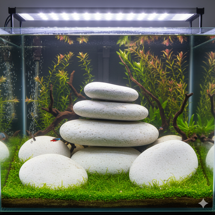 White Paddlestones Stacking Rock Aquarium Decor Fish Tank Aquascape Hardscape