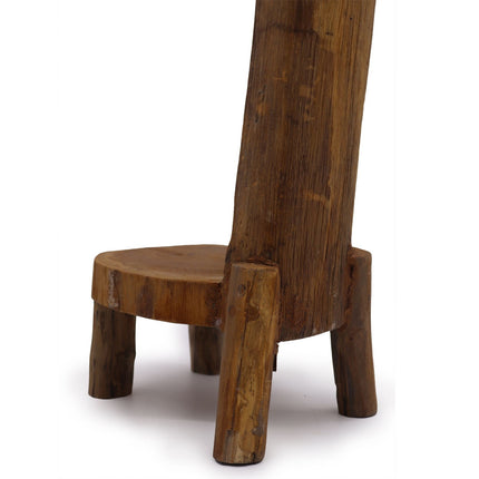 Natural Teak Log Shelve Display 3 Shelves  100cm high