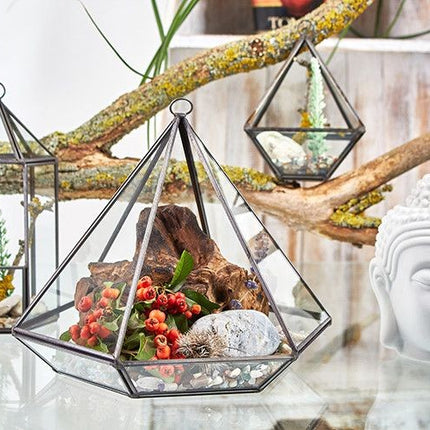 Glass Terrarium - Small Diamond