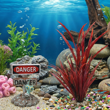 Artificial Aquarium Plant 40 & 42cm – Realistic Tank Decoration with Heavy Base