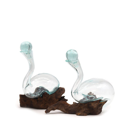Molten Glass on Wood - Wine Decanter