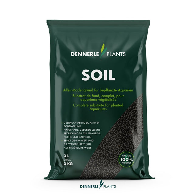 Dennerle Plants Soil 3L - Active Aquarium Substrate - Lowers pH/KH