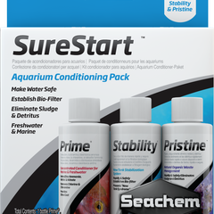 Seachem SureStart, Prime Stability Pristine bundle, aquarium water conditioner,