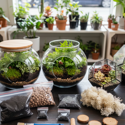 DIY Terrarium Kit – Frosted Forest Miniature Indoor Garden Christmas Gift