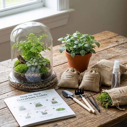 All-in-One Terrarium Kit with Plant
