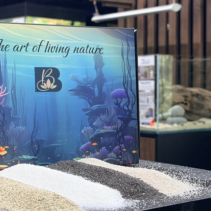 Premium Natural Aquarium Sand Collection – Speckled, White Quartz, Black & Pewter