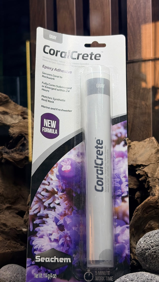Seachem Coral Crete Epoxy Adhesive Gray – Aquarium Coral Frag Mounting Putty