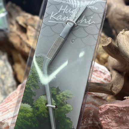 Hugo Kamishi Curved Aquascaping Tweezers – Stainless Steel Plant Pinsettes