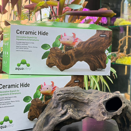 Ceramic Branch Hide – Natural Driftwood Cave for Aquariums & Terrariums