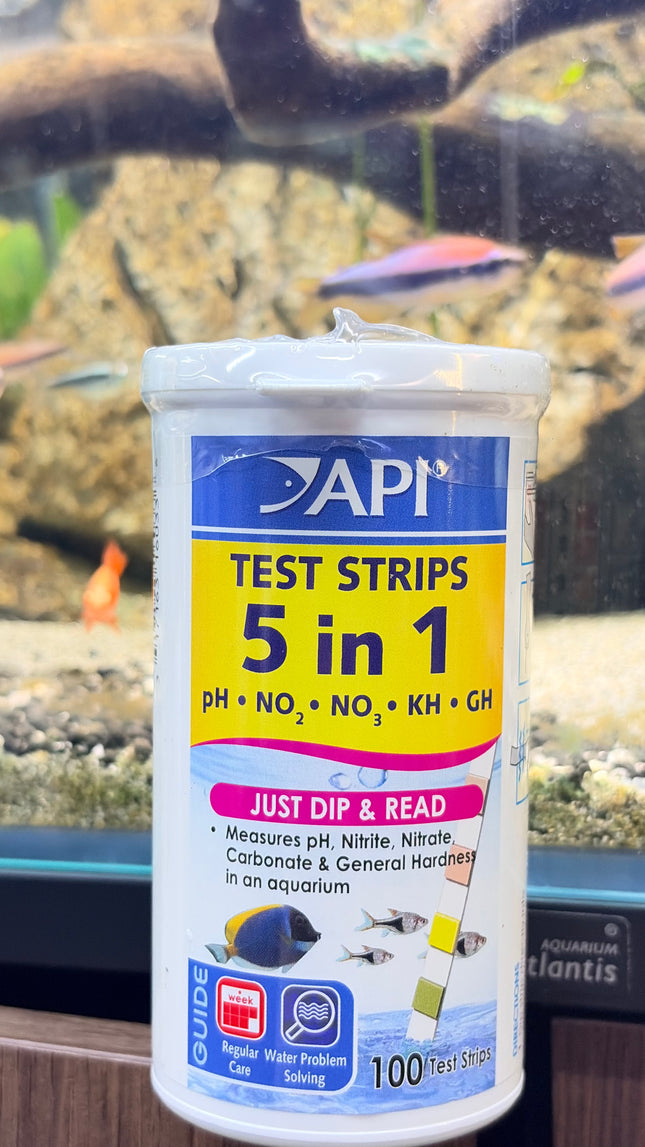 API 5 in 1 Test Strips – 100 Fast & Accurate Aquarium Water Tests