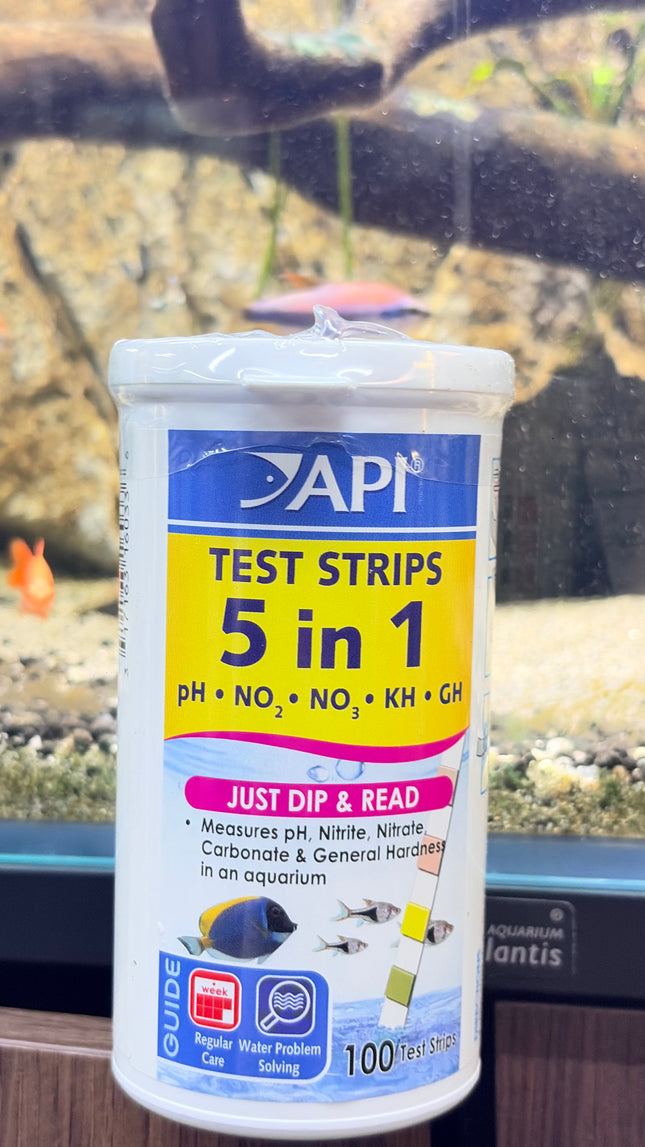 API 5 in 1 Test Strips – 100 Fast & Accurate Aquarium Water Tests