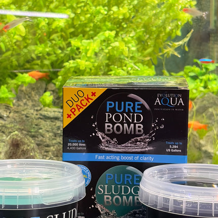 Evolution Aqua Pure Pond & Sludge Bomb Duo Pack – Water Clarifier & Sludge Remover