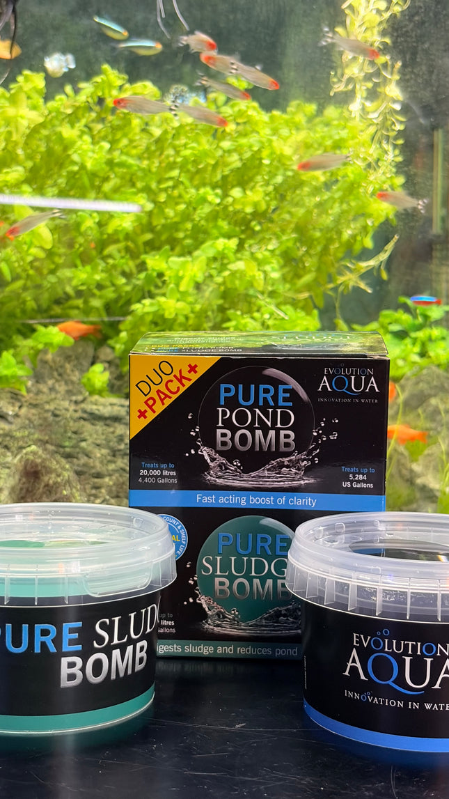 Evolution Aqua Pure Pond & Sludge Bomb Duo Pack – Water Clarifier & Sludge Remover