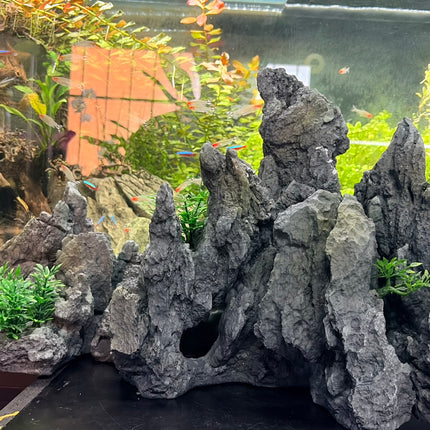 Hugo Rock Pack 6 – Natural Rock Formation Aquarium & Terrarium Decor (4 × 21 × 33 cm)