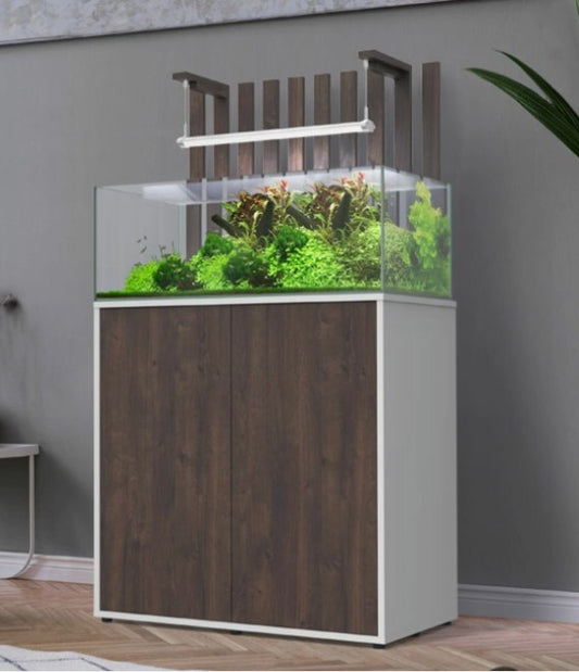 Aquatlantis Shallow Aquascape 80 Aquarium Set 93L Rimless Tank +Cabinet RGBW LED