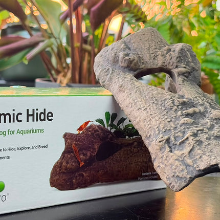 Ceramic Log Hide – Natural Hollow Log Shelter for Aquariums & Terrariums