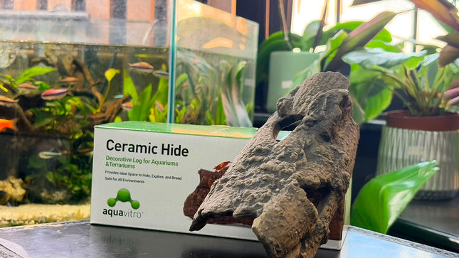 Ceramic Log Hide – Natural Hollow Log Shelter for Aquariums & Terrariums