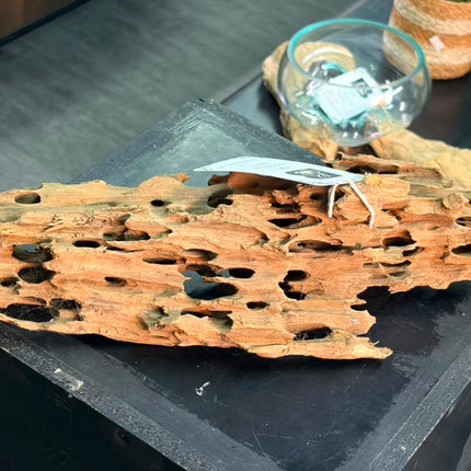 Natural Dragon Wood – Large Honeycomb Lattice Plank Aquascaping Driftwood (19" x 8.5" x 7.5")