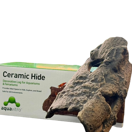 Ceramic Log Hide – Natural Hollow Log Shelter for Aquariums & Terrariums