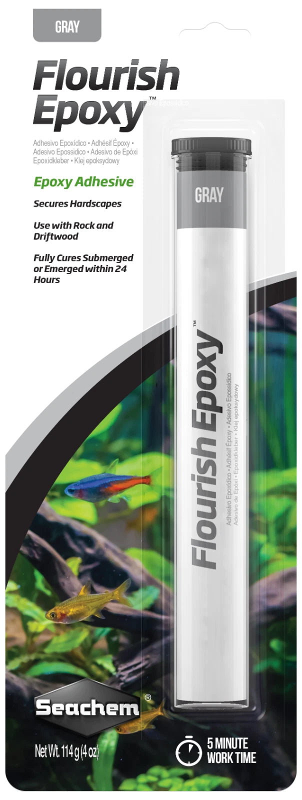 Seachem Flourish Epoxy 114g Aquarium Epoxy Glue Rock Driftwood Aquascape
